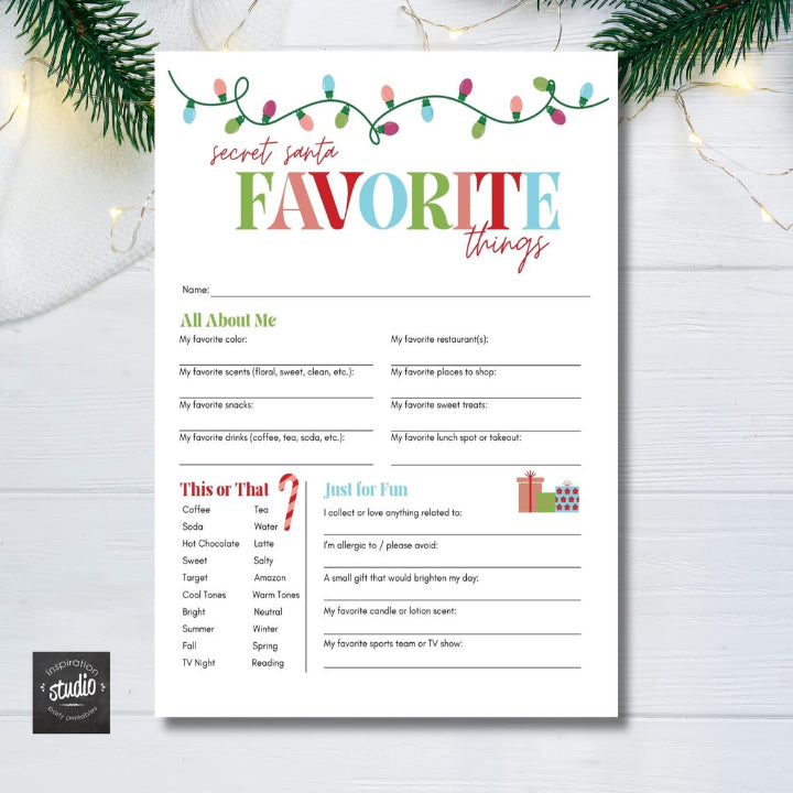 Secret Santa Survey Template